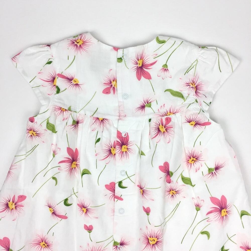 Emile et Rose White Pink Floral Dress 12 Months - Picture 8 of 8